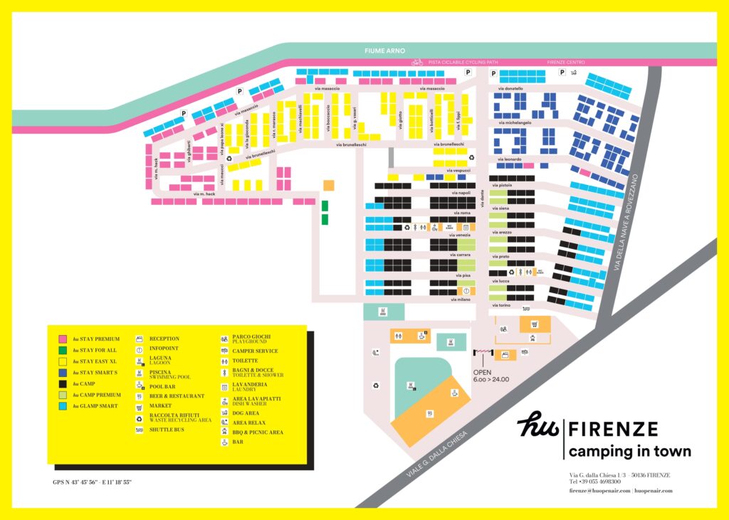 Kaart en plattegrond van Camping Firenze In Town