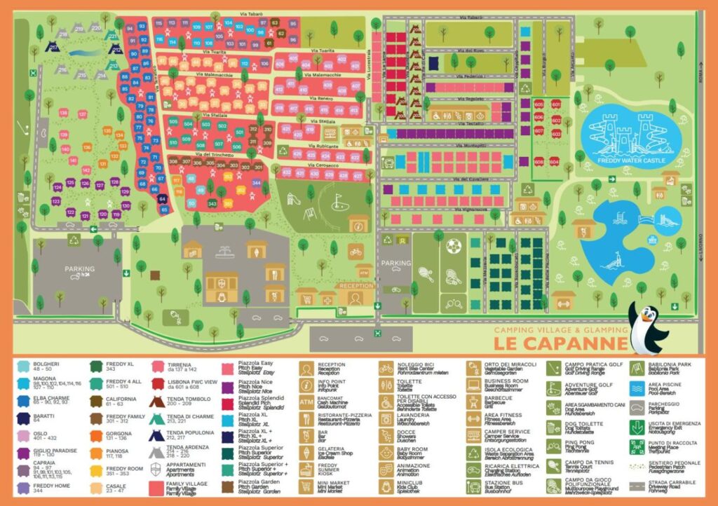 Kaart en plattegrond van Camping Le Capanne