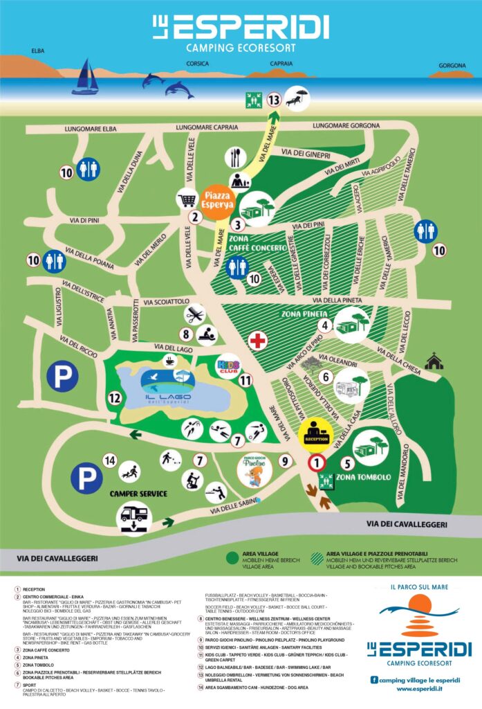 Kaart en plattegrond van Camping Le Esperidi