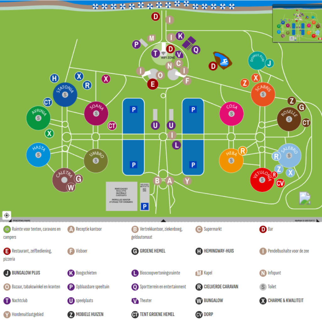 Kaart en plattegrond van Camping Cieloverde