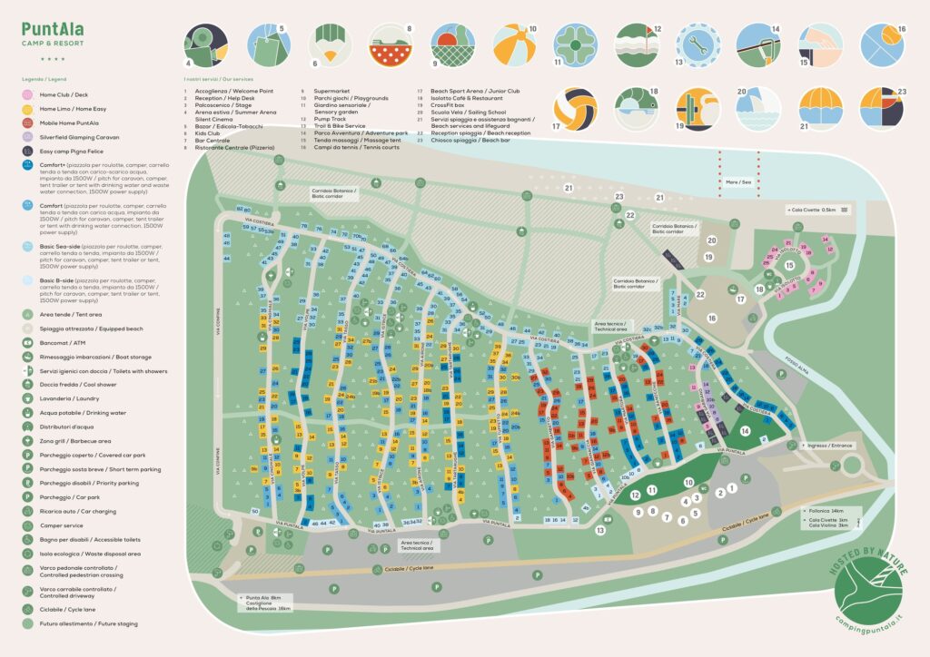 Kaart en plattegrond van Camping Puntala Camp Resort