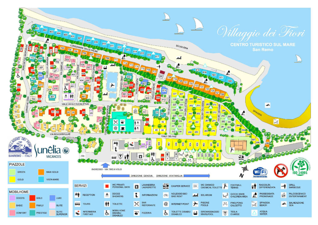 Kaart en plattegrond van Camping Villaggio Dei Fiori