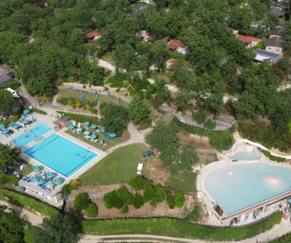 Camping Barco Reale Toscane bovenaanzicht camping
